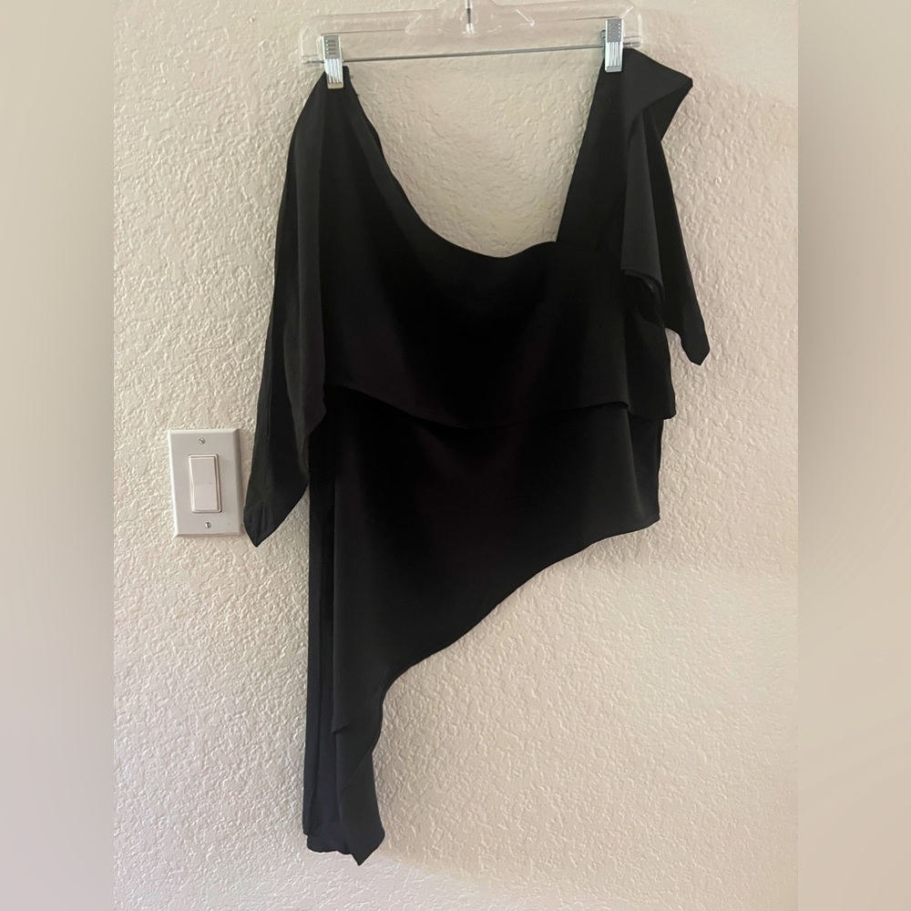 Women’s Asymmetrical Top, Koandaily, Black, Off Shoulder, Size XXL